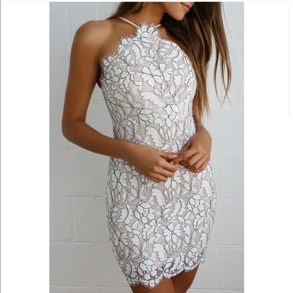 Delicate Darling Beige & Ivory Lace Dress